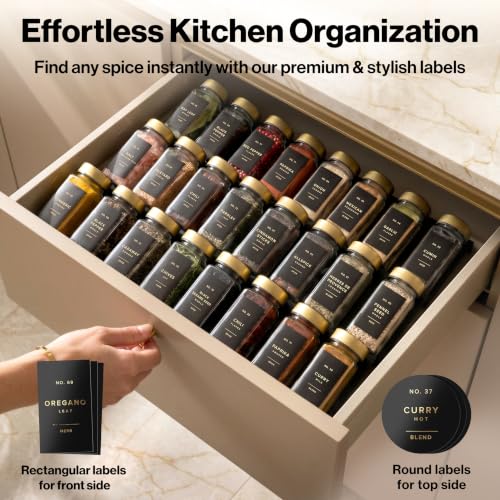 Glass Spice Jars with Label (24 Count)