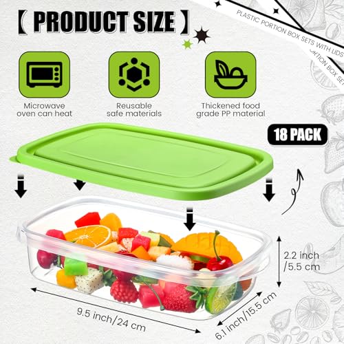 18 Pcs 33 oz Plastic Food Storage Containers with Lids (18 Count)