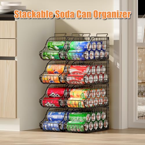 6 Pack Stackable Can Organizer for Pantry Cabinet Food Storage (6 Count)