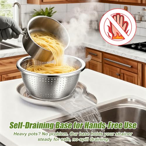 Stainless Steel Colander Set with Self (3 Count)