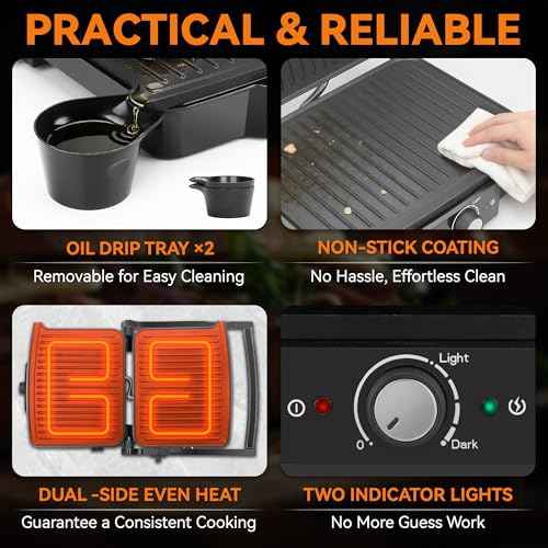 Baker’s Friend Panini Grill Press Sandwich Maker