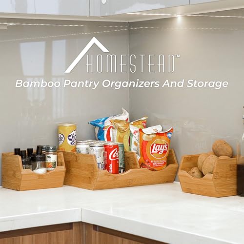 Bamboo Pantry Storage Bins (3 Count)
