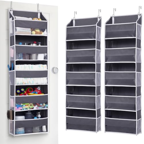 2 Pack 5 tier Over the Door Organizer Dark Gray (2 Count)