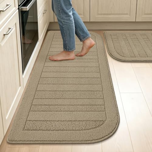 Kitchen Rugs Set of 2 Non Slip Washable 24"x36"+24"x60" (16 Sq Ft)