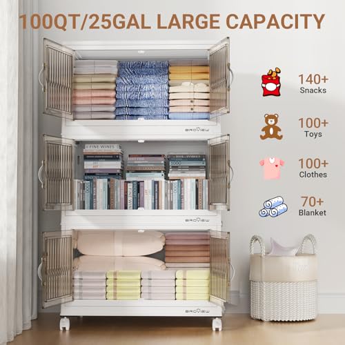 500Qt Stackable Storage Bins with Lid (5 Count)