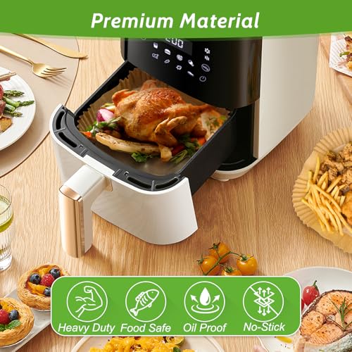 360 Pcs 6.5” Square Air Fryer Paper Liners Disposable Unbleached Heavy Duty (360 Count)