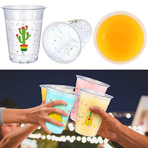 200 Pcs 12oz Fiesta Cup Mexican Disposable Plastic Margarita Glasses (200 Count)