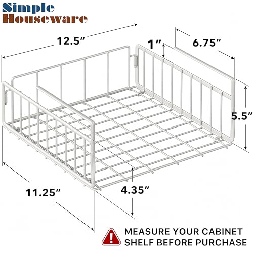 2 Pack Under Shelf Wire Metal Basket Shelf (2 Count)