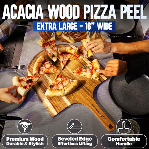 6 Inch Pizza Stone Set for Oven and Grill with Peel (6 Count)