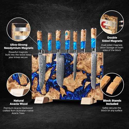 SENKEN "Dark Tsunami" Extra Large Magnetic Knife Block (16 Count)