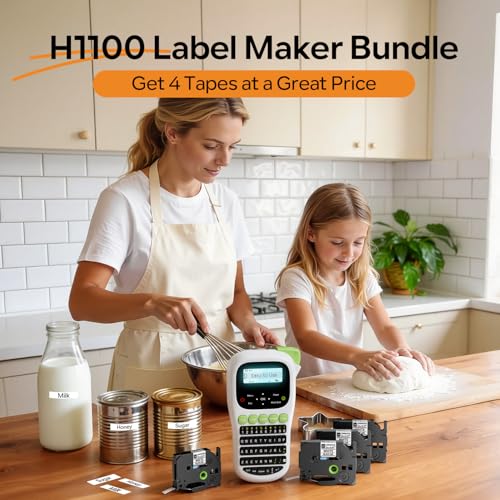 Label Maker Machine with 4 Tapes