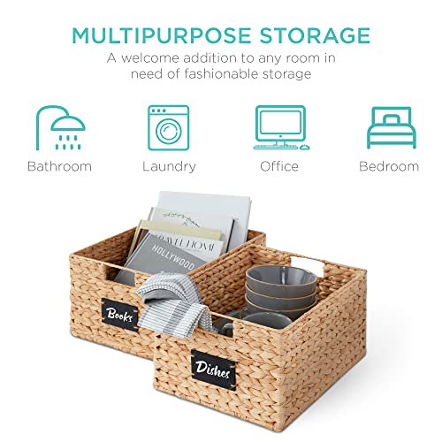 Pantry Baskets Set of 2 16x12in Water Hyacinth Storage Baskets (2 Count)