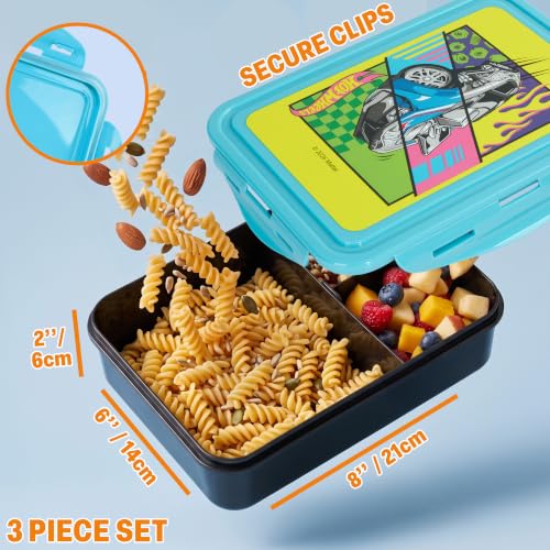 Hot Wheels Boys Lunch Box 3Pc Set (3 Count)
