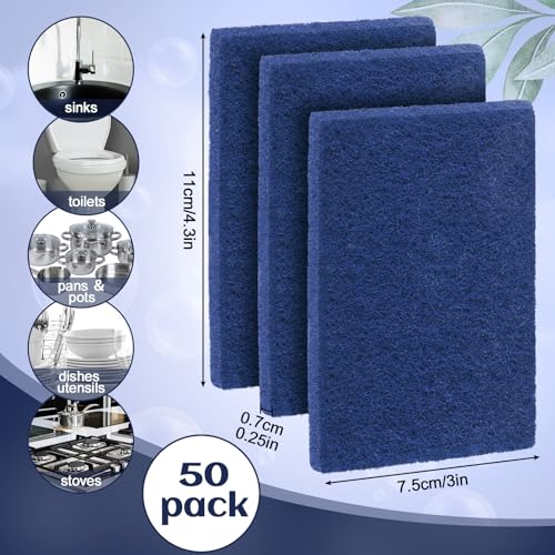 100 Pcs Heavy Duty Scouring Pads Bulk for Kitchen Dish