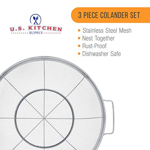 Set of 3 Stainless Steel Colander Strainers Net Baskets 5 (3 Count)