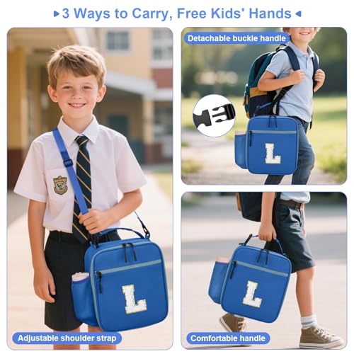 Lunch Box Kids Large Initial Insulated Lunch Bag for Girls