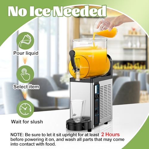 12L Commercial Slushie Machine Frozen Drink Maker Stainless Steel Slushy