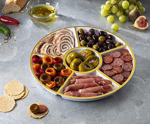 6 Sectional Round Plastic Serving Tray