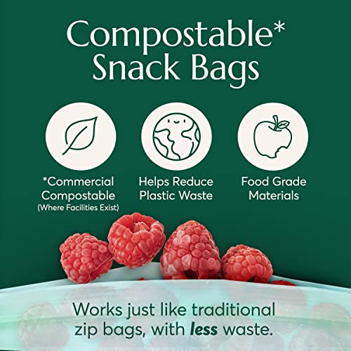 Compostable* Snack Size Food Storage Bags (50 Count)