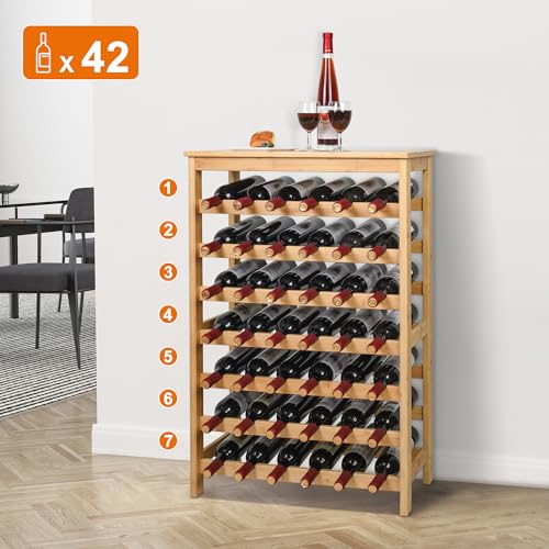 42 Bottles Bamboo Wine Rack