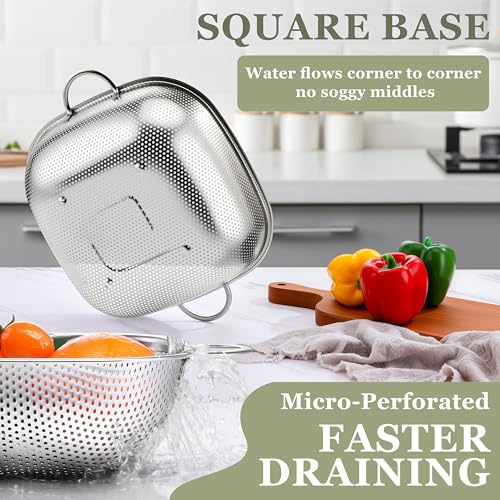 6QT Square Stainless Steel Colander
