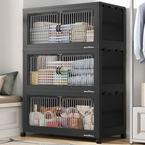600Qt Extra Large Stackable Storage Bins with Lids (3 Count)