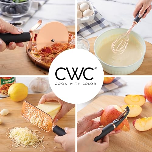Kitchen Gadget Set Copper Plated Stainless Steel Utensils with Soft Touch Handles (7 Count)
