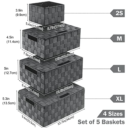 Storage Baskets with Lids (5 Count)
