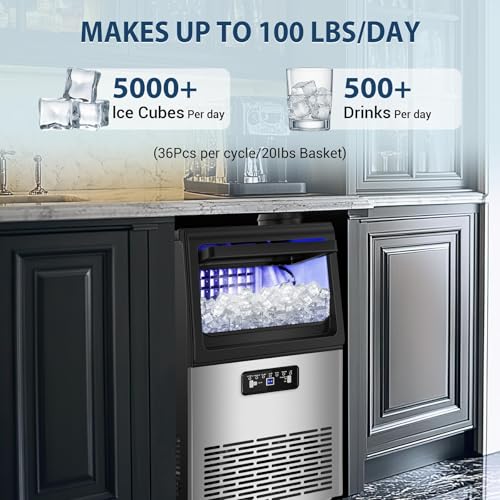 Commercial Ice Maker Machine with 20 Storage Bin