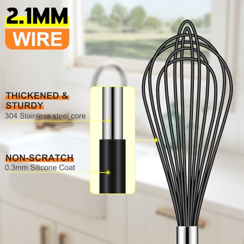 4 Pieces Silicone Whisks Set (4 Count)