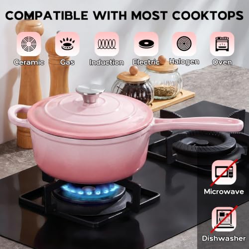 3QT Enameled Cast Iron Saucepan