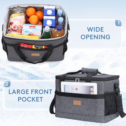 Cooler Bag 30 Cans Collapsible and Insulated Large Lunch Bag Leakproof Soft Cooler Portable for Camping (30 Count)