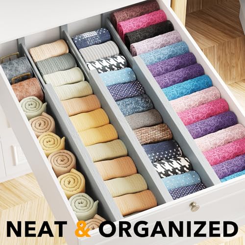 Bamboo Dresser Drawer Dividers 6 Pack (6 Count)