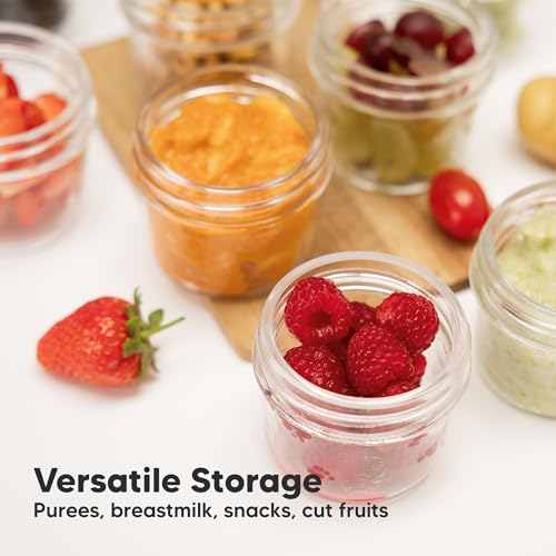 12pk 4oz Glass Baby Food Containers with Lids (12 Count)