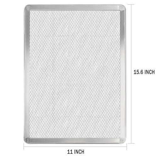 Pizza Screen 11 x 16 Inch 2 Pack Rectangular Aluminum Pizza Pan Restaurant (2 Count)