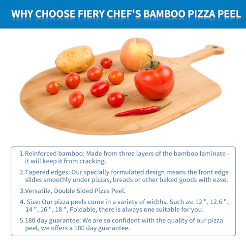 12” Bamboo Pizza Peel with 8 Slice Grooves