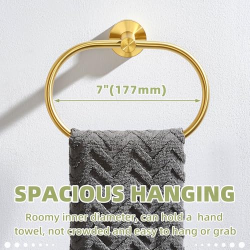 Brushed Gold Towel Ring for Bathroom Towel Storage