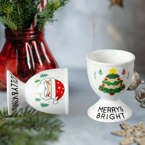 Christmas Ceramic Egg Cups (2 Count)