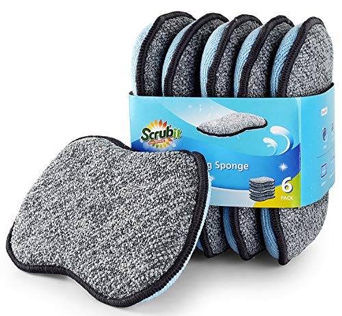 Multi Purpose Scrub Sponges for Kitchen By Scrub (6 Count)