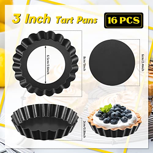 16 Pcs Mini Tart Pans for Baking