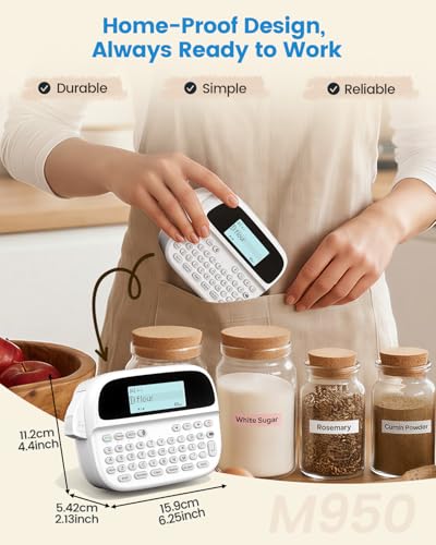 M950 Label Maker Machine with 5 Color Tapes Rechargeable Labeler