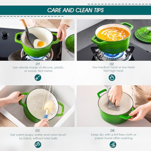 2.5 Qt Enameled Cast Iron Dutch Oven with Lid