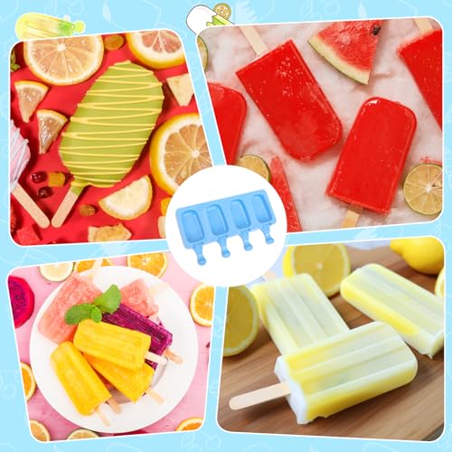 2 Set Silicone Popsicle Molds with 100 Sticks (2 Count)
