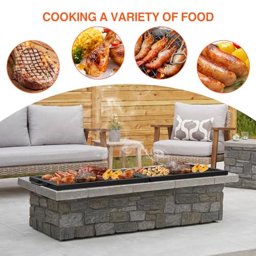 Foldable Rectangular Heavy‑Duty Steel Fire Pit Cooking Grate
