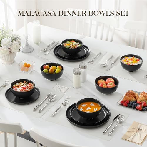 26 Oz Black Ceramic Bowls Set of 6 (6 Count)