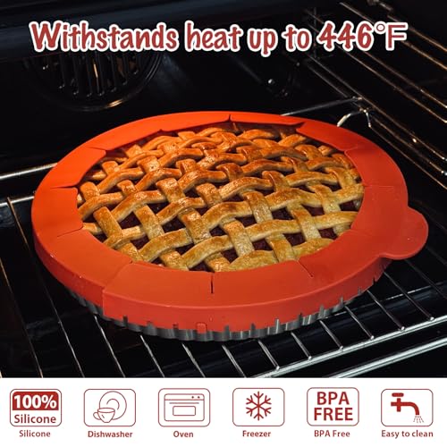 Pie Crust Protector Shield Adjustable Pie Crust Shield Fits 11.5 (2 Count)