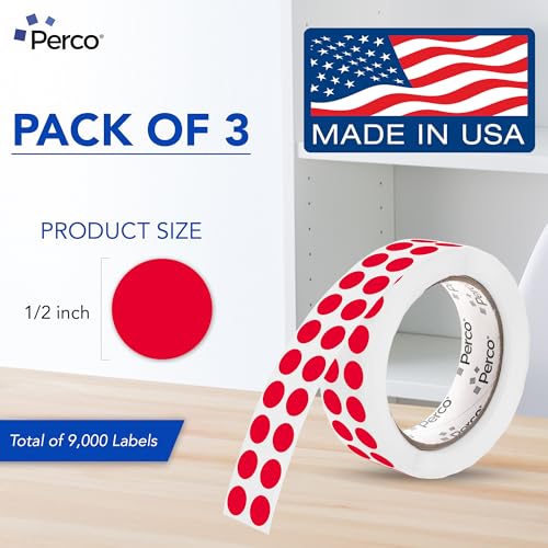 Red Perforated Round Circle Dot Sticker 1 (3 Count)