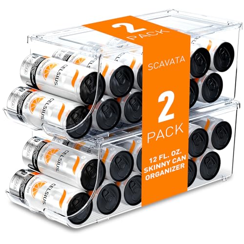 2 Pack Skinny Can Organizer for Refrigerator (2 Count)