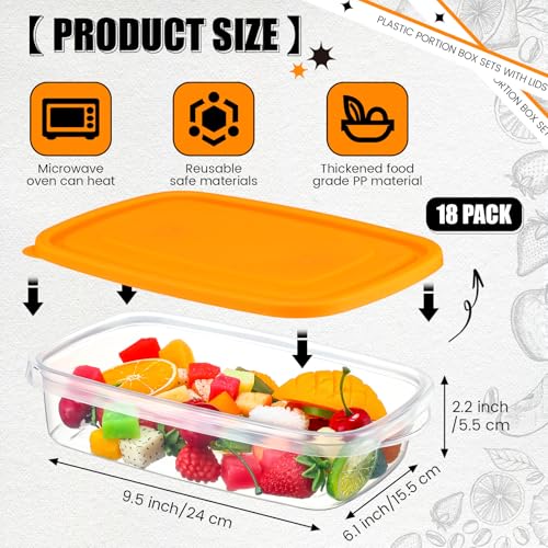 18 Pcs 33 oz Plastic Food Storage Containers with Lids (18 Count)