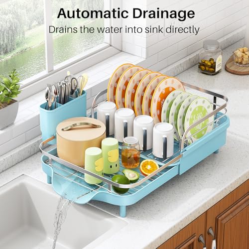 Expandable Dish Drying Rack for Small Kitchen Counter